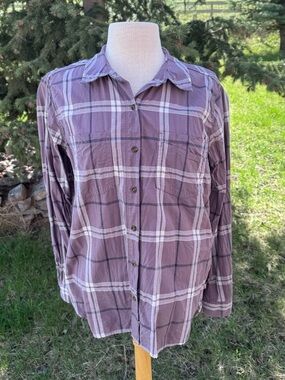 Carhartt Purple Plaid Long-Sleeve Button-Down Shirt
